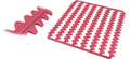 Rétentions en cire, grille en forme de peigne KR, rouge, standard