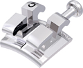 equilibrium® mini, Metallbracket mit Häkchen, Zahn 15, -7° Torque, 0° Angulation, Roth 18