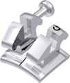 equilibrium® mini, metal bracket with hook, tooth 25, -7° torque, 0° angulation, McLaughlin-Bennett-Trevisi** 18