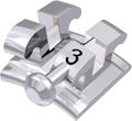 equilibrium® mini, Metallbracket mit Häkchen, Zahn 33, 0° Torque, +3° Angulation, McLaughlin-Bennett-Trevisi** 18