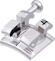 equilibrium® mini, Metallbracket mit Häkchen, Zahn 24, -7° Torque, 0° Angulation, Roth 22