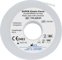 Chaînette en élastomère SUPER Elasto-Force, avec entretoise, transparent