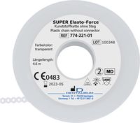 Chaînette en élastomère SUPER Elasto-Force, sans entretoise, transparent