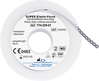 Chaînette en élastomère SUPER Elasto-Force, sans entretoise, argent