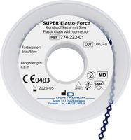 Chaînette en élastomère SUPER Elasto-Force, avec entretoise, bleu