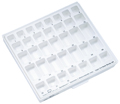 Coffrets avec modules couverts pour armoire à bagues, Insert : dentaform® maxillaire bagues pour 2èmes molaires, gauche