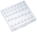 Coffrets avec modules couverts pour armoire à bagues, Insert : dentaform® mandibule bagues pour 2èmes molaires, droite